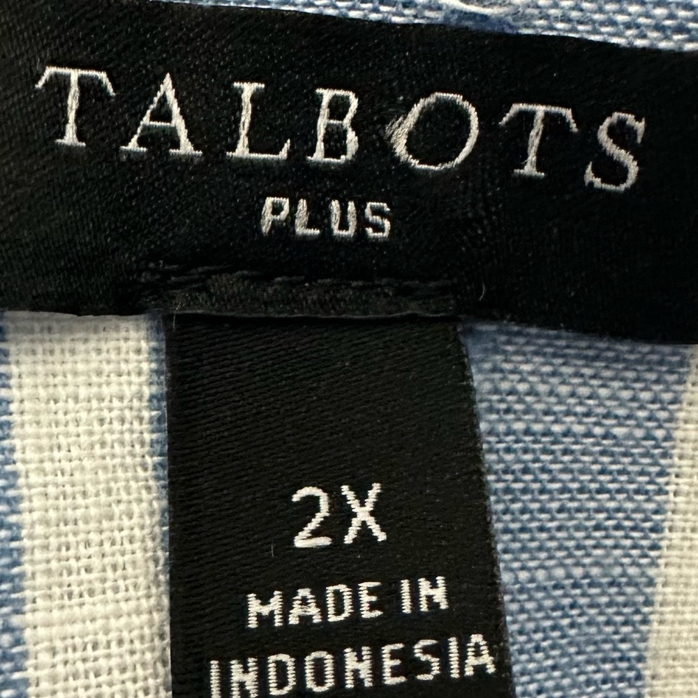 Talbots Linen Buoyant Stripe Shell Top Blouse - image 5